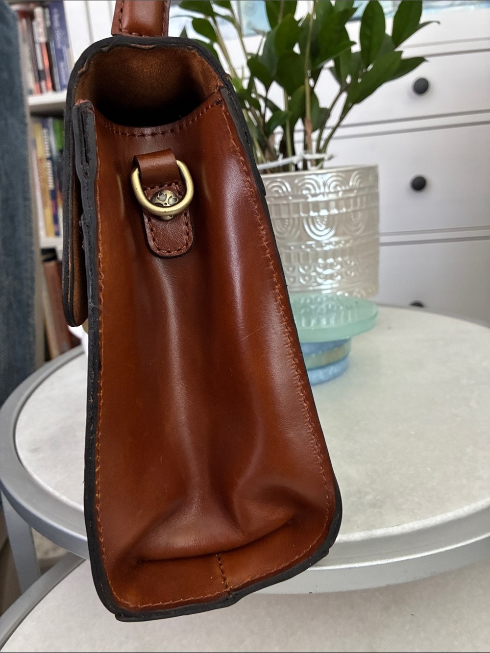 Patricia Nash Chauny Leather Satchel Cognac - Picture 6 of 6